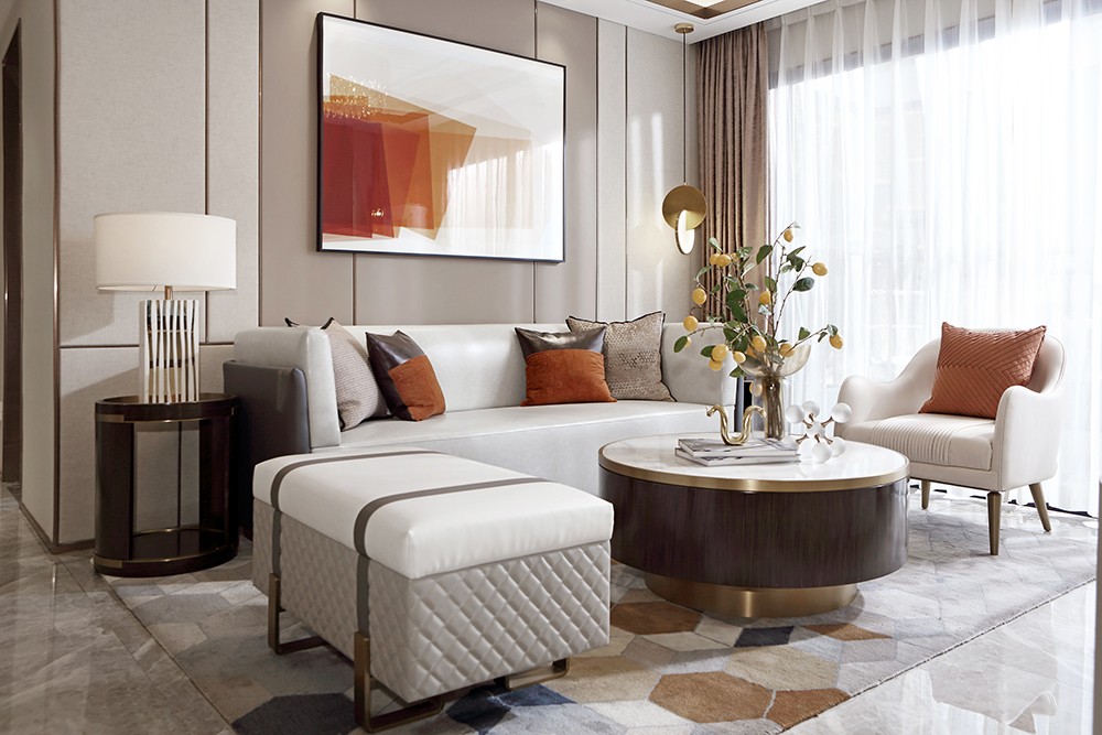 现代轻奢风格家装设计室内装修效果图-客厅茶几 现代轻奢风格家装设计室内装修效果图-客厅茶几