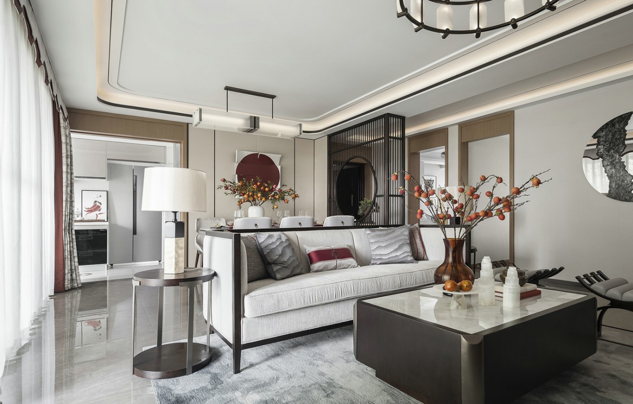 新中式风格室内家装案例效果图-客厅 新中式风格室内家装案例效果图-客厅